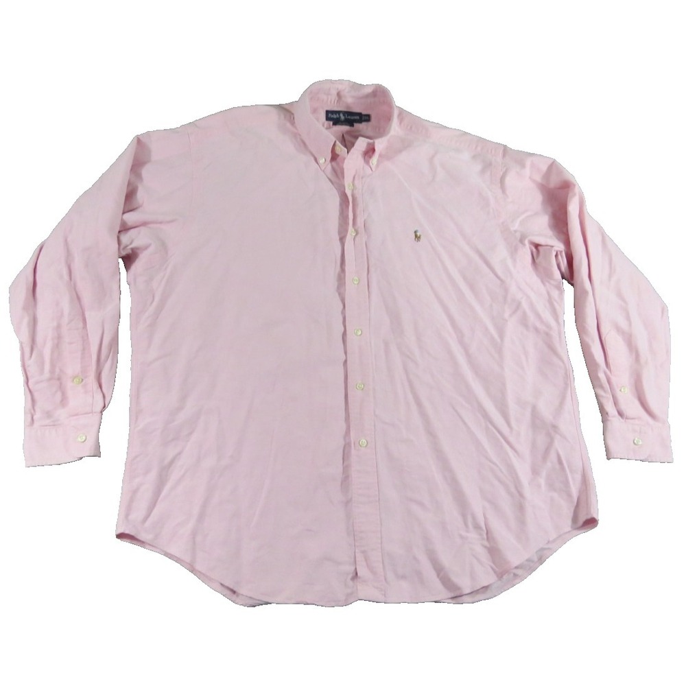 VTG Ralph Lauren Blake Shirt Men XL Pink Oxford Cotton Button Up Flesh Pony 90s
